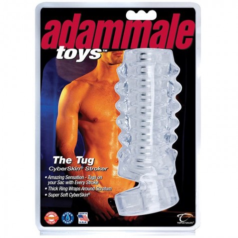 Открытая насадка на член Adam Male Toys The Tug CyberSkin Stroker