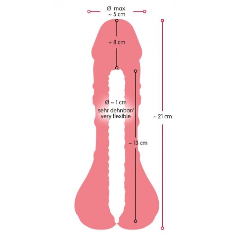 Телесная насадка-мастурбатор 2-in-1 Extension Masturbator - 21 см.